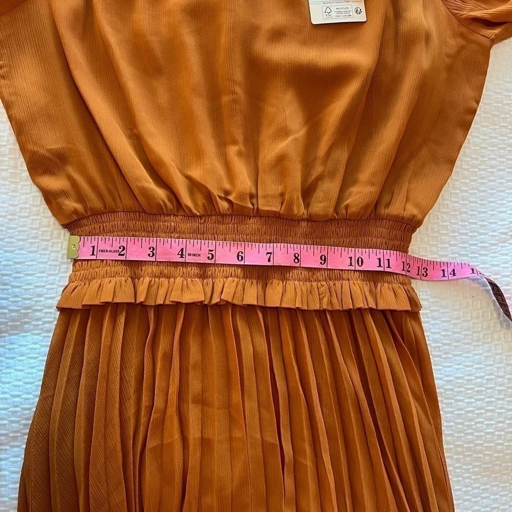 Scotch & Soda Smocked Mini Dress in Pumpkin Spice